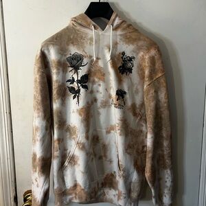 Tie-Dye Hoodie with Floral Design